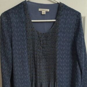 Coldwater Creek Blue Textured Blouse